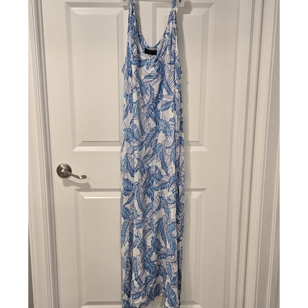 Island Batiks Hawaiian Maxi Dress Sleeveless Cover-Up One Sz Pockets Beach Boho‎